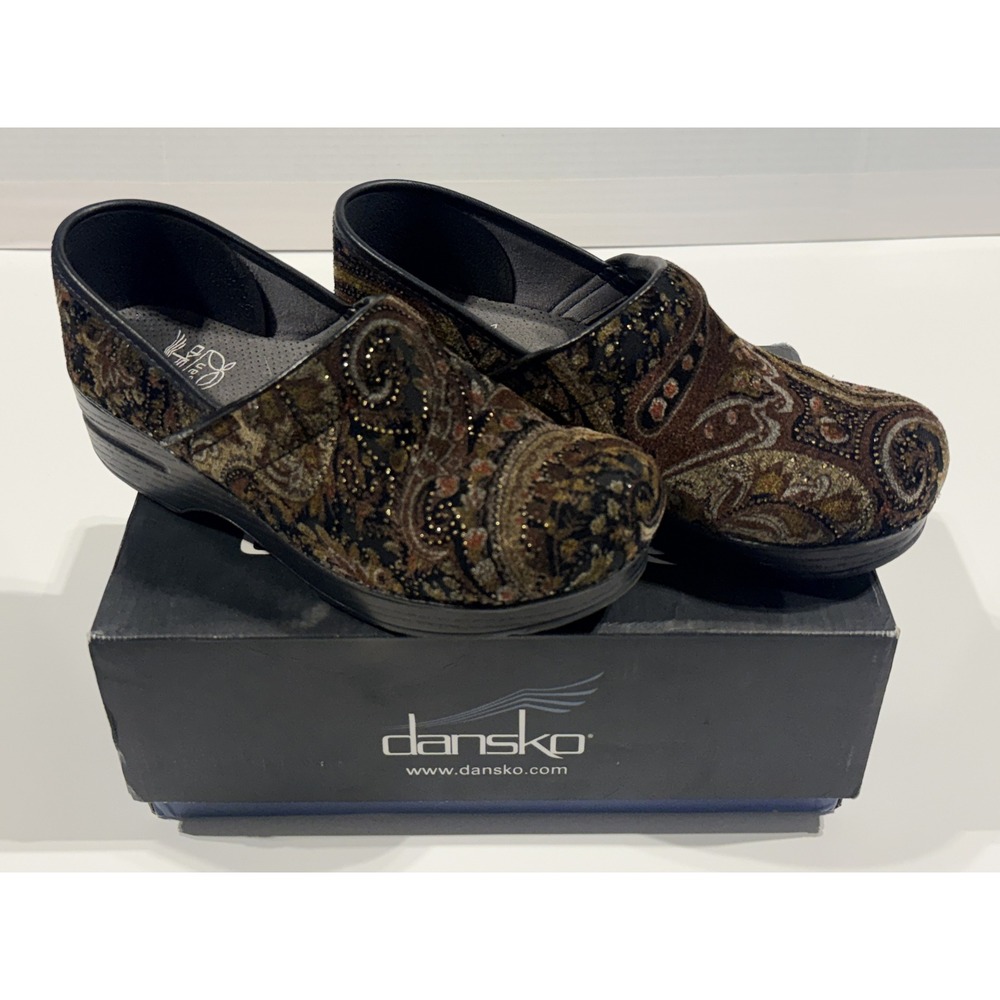 DANSKO Vegan Pro - Women's Tapestry Clogs - Brown Paisley 996-060202 - Size 39